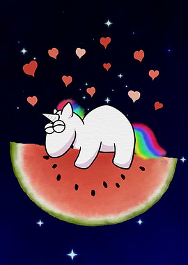 Unicorn Loves Watermelon