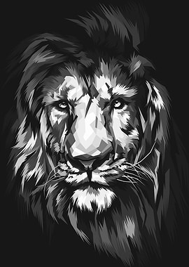 Lion Black And White Art