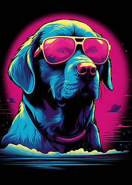 Dog in Miami Vice Style