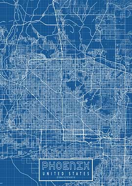 Phoenix City Map Blueprint