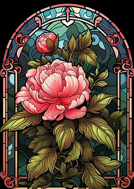 Stained Glass Peony