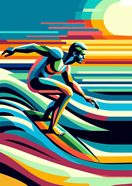 surfing wpap pop art