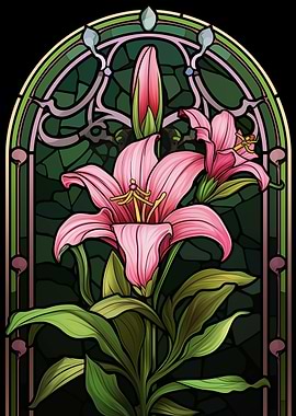 Stained Glass Lily