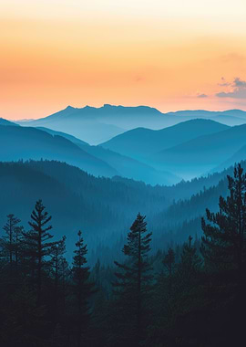 Mountain Sunset at Dawn