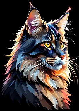 Isometric Maine Coon