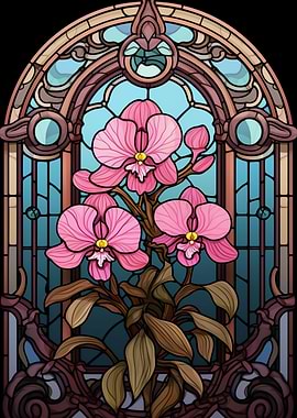 Stained Glass Orchid