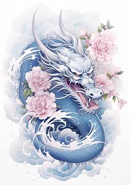 Japanese Great Wave Dragon