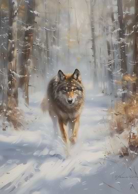 Winter Wolf Approaching