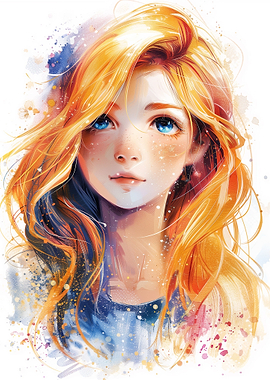 Anime Girl With Goldenhair