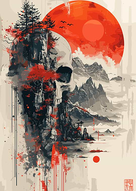 Skull in Asian Mountain