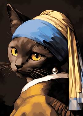 Black Cat with a Pearl