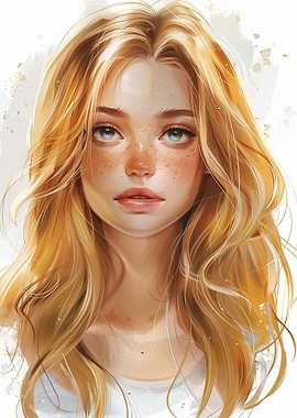 Anime Girl With Goldenhair