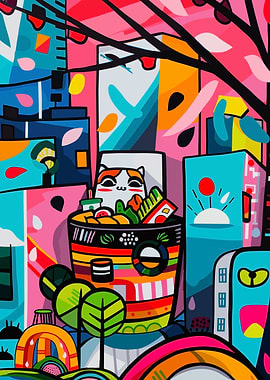 Vibrant Japanese City