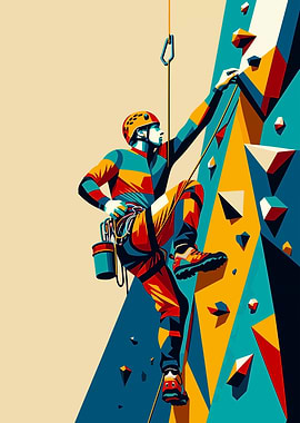 Rock climbing wpap pop art