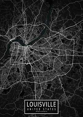 Louisville City Map Dark