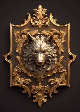 wooden wolf art