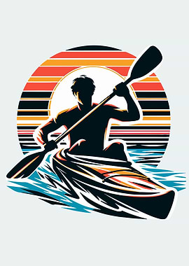 Kayak vintage sunset