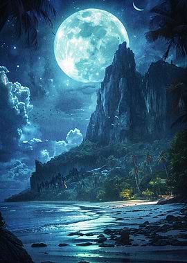 Moon Night Landscape