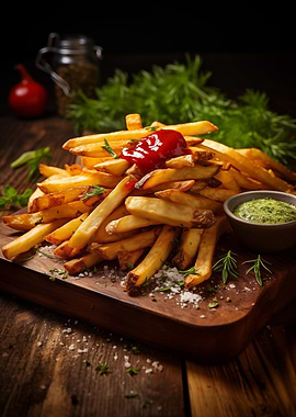 French Fries chips Food