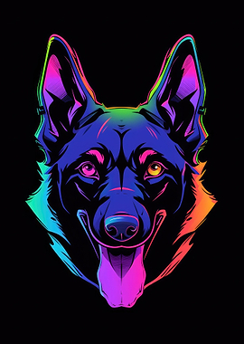 Dog Animal Neon Pet Friend