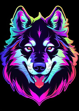 Dog Animal Neon Pet Friend