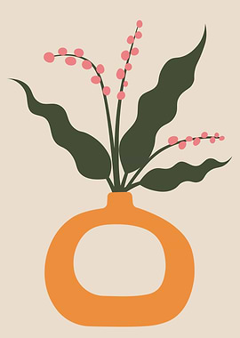 Abstract Flower pot leaves