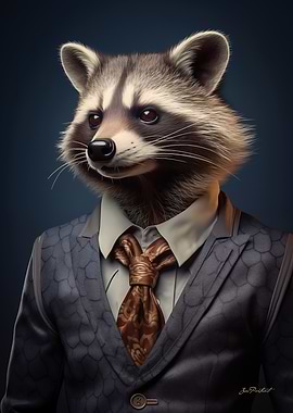Raccoon Portrait Rocket