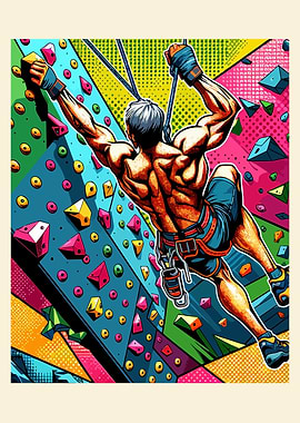 Rock climbing wpap pop art