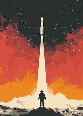 Spaceship going into Space