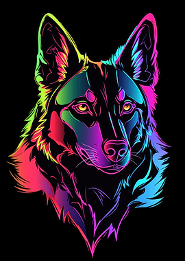 Dog Animal Neon Pet Friend