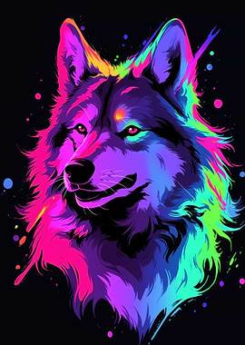 Dog Animal Neon Pet Friend