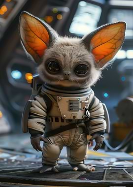 Cute Astronaut Space Bat