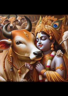 KRISHNA WITH COW