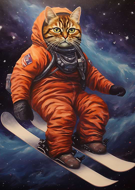 Skating Cat In Space