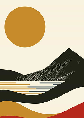 Peaceful Retro Landscape