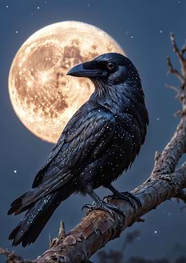 Crow and Moon