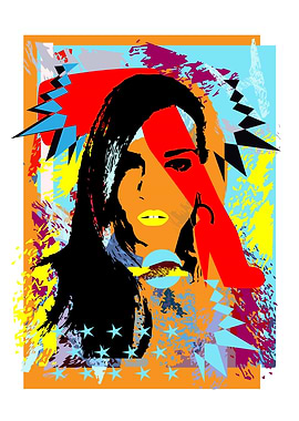 Sexy girl with yellow lips