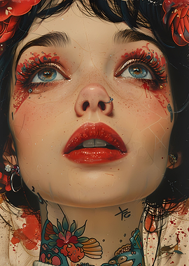 Vintage Asian Girl Poster