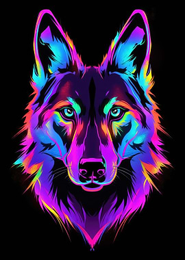 Dog Animal Neon Pet Friend