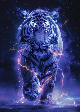White Tiger Space Animal