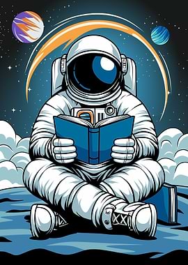 Astronaut Reading a Book