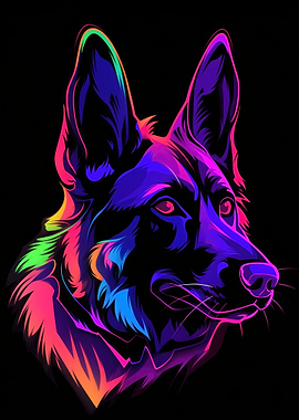 Dog Animal Neon Pet Friend