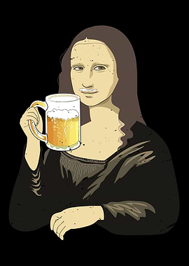 Mona Lisa Drink Beer Meme