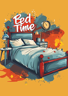 Bed Time Funny Sleep Art