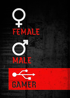 Female Male Gamer Logo