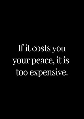Cost of peace is expensive