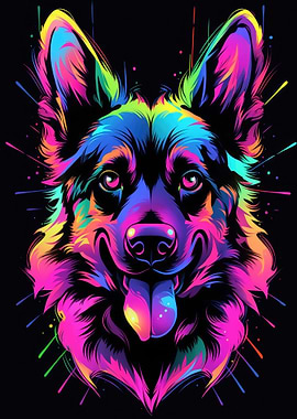 Dog Animal Neon Pet Friend