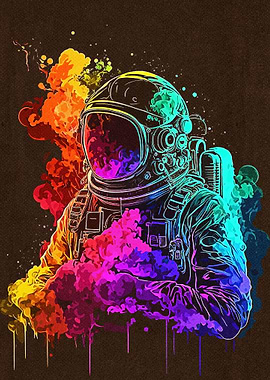 Astronaut Neon Smoke