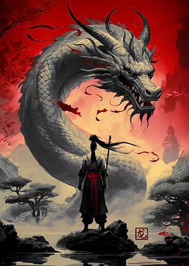 Warrior and Dragon Japanes