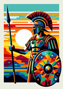 Roman warrior wpap pop art